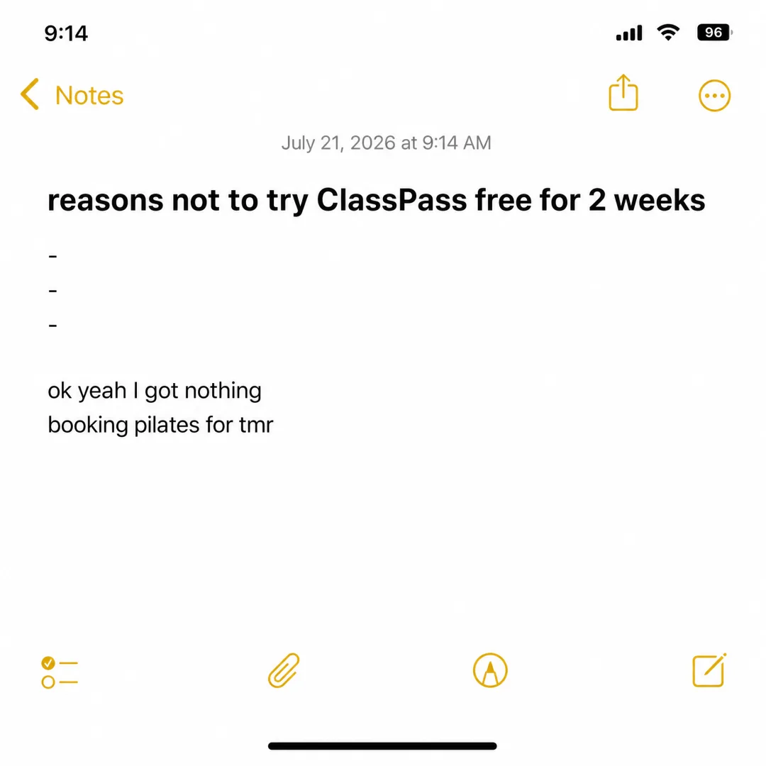 ClassPass — notes ad